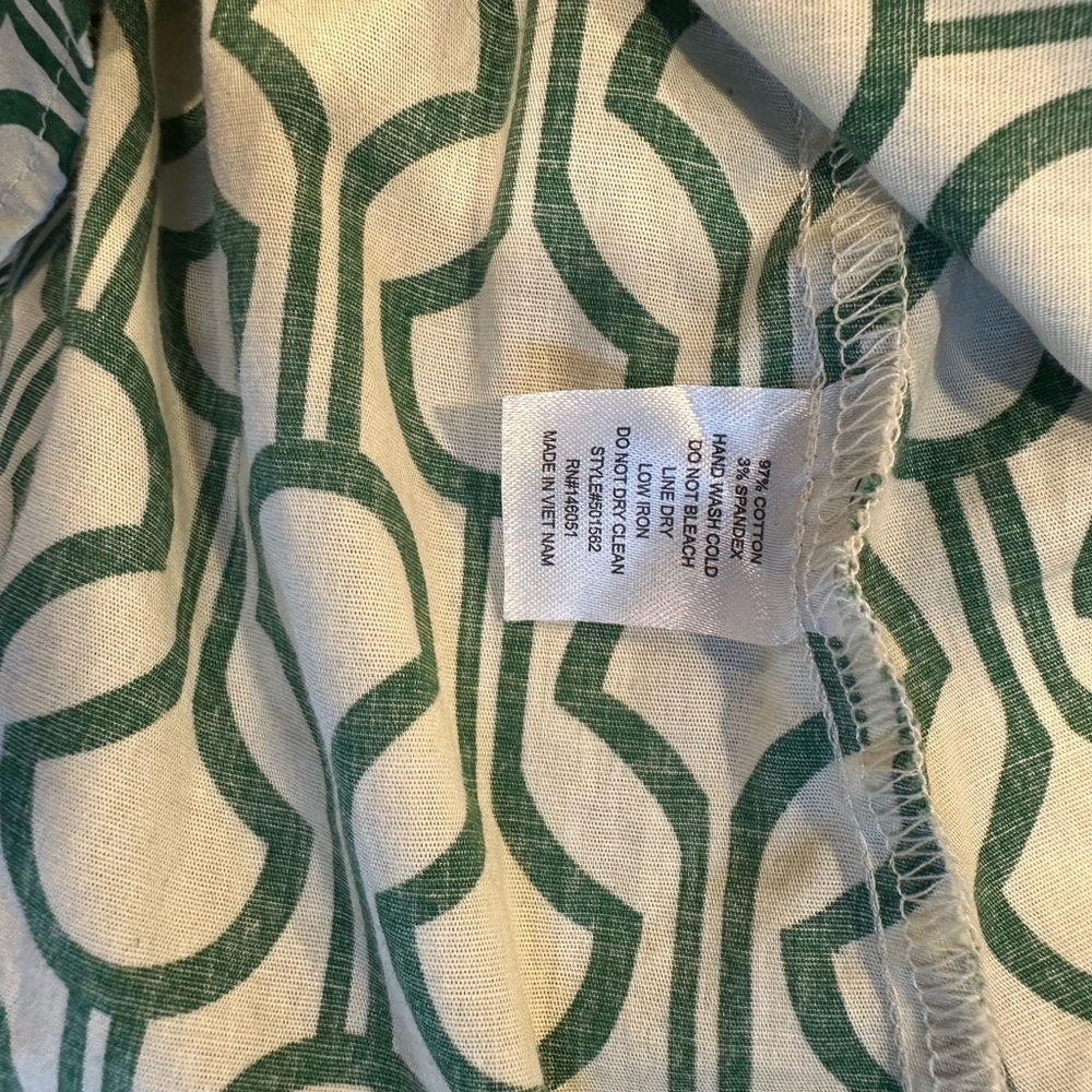 Monteau Green and White Patterned Midi Dress - Picture 4 of 4